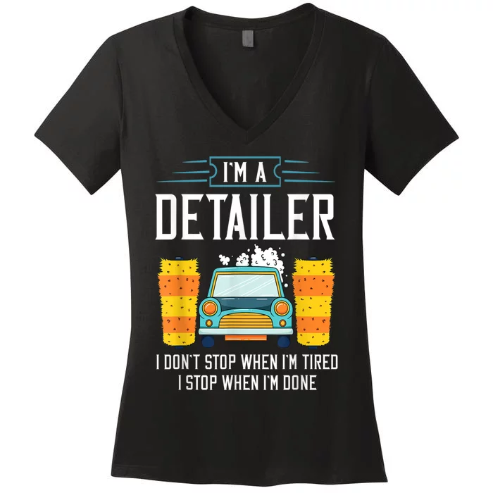 Detailer Car Detailing Car Wash Women's V-Neck T-Shirt