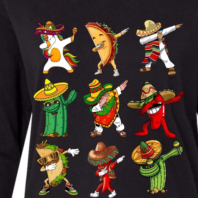 Dabbing Cinco De Mayo Mexican Festival Womens Cotton Relaxed Long Sleeve T-Shirt