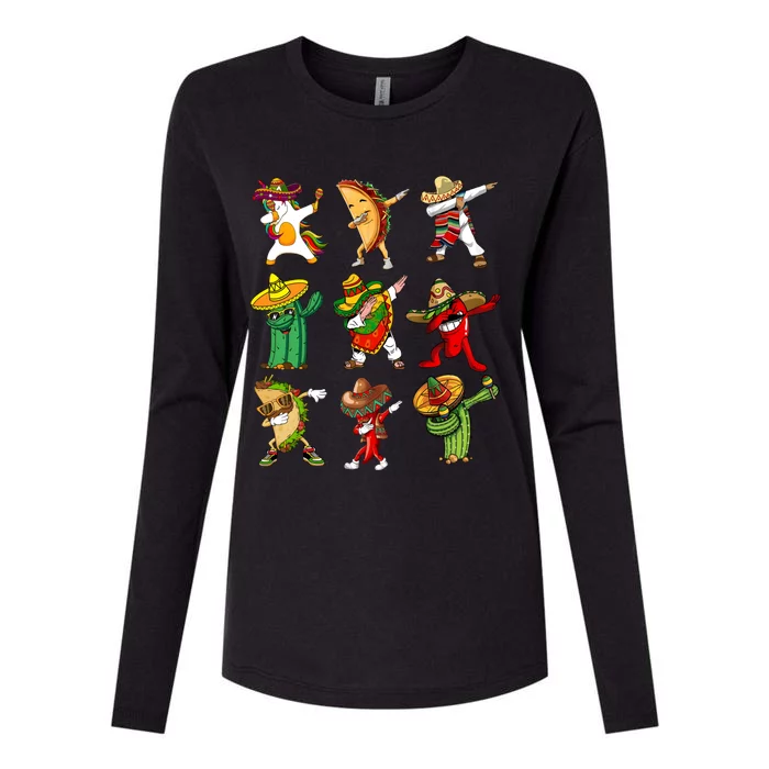 Dabbing Cinco De Mayo Mexican Festival Womens Cotton Relaxed Long Sleeve T-Shirt