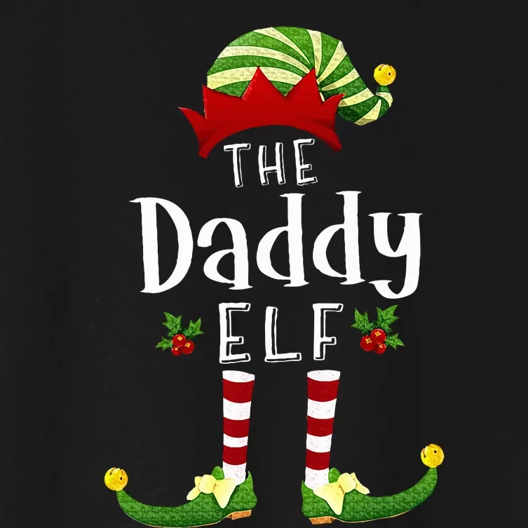 Daddy Christmas Elf Matching Pajama XMas Party Women's Crop Top Tee