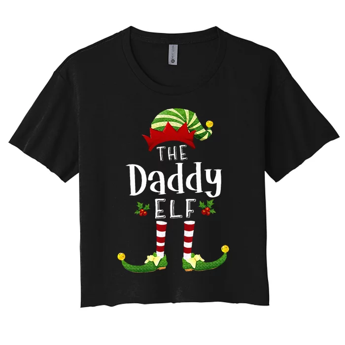 Daddy Christmas Elf Matching Pajama XMas Party Women's Crop Top Tee