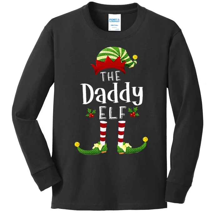 Daddy Christmas Elf Matching Pajama XMas Party Kids Long Sleeve Shirt