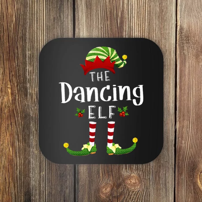 Dancing Christmas Elf Matching Pajama XMas Party Coaster