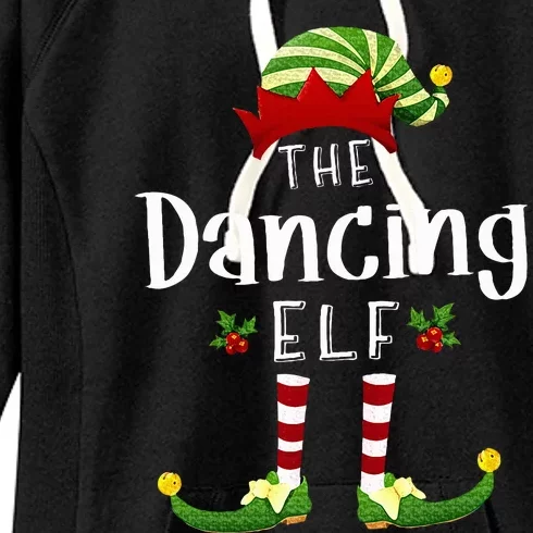 Dancing Christmas Elf Matching Pajama XMas Party Women's Fleece Hoodie