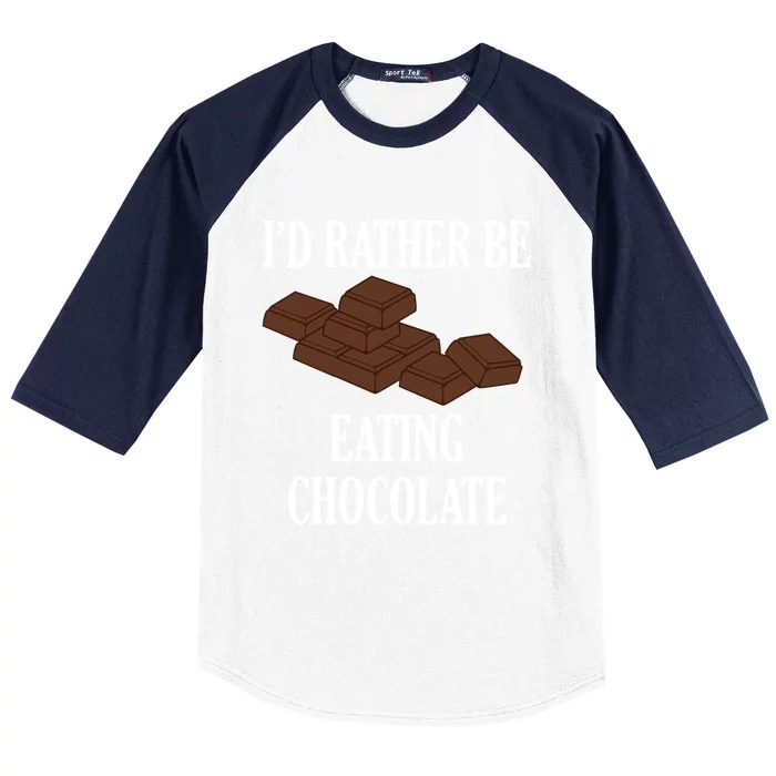 Delicious Chocolate Eating Funny Saying Chocolatier Gift Baseball Sleeve Shirt