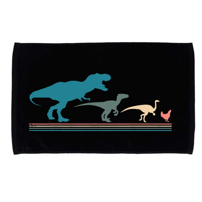 Dinosaur Chicken Evolution Funny Vintage Retro 70S Microfiber Hand Towel