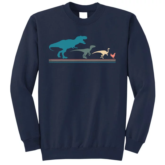 Dinosaur Chicken Evolution Funny Vintage Retro 70S Tall Sweatshirt