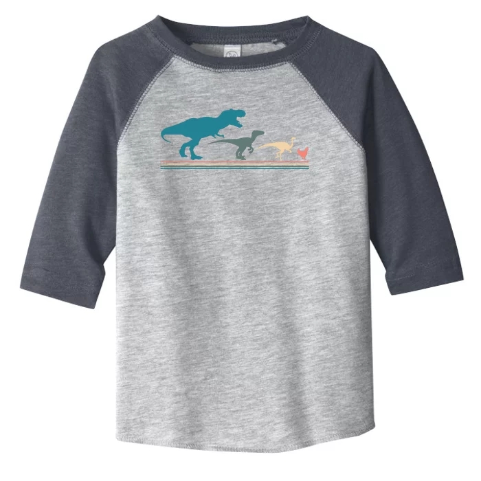 Dinosaur Chicken Evolution Funny Vintage Retro 70S Toddler Fine Jersey T-Shirt