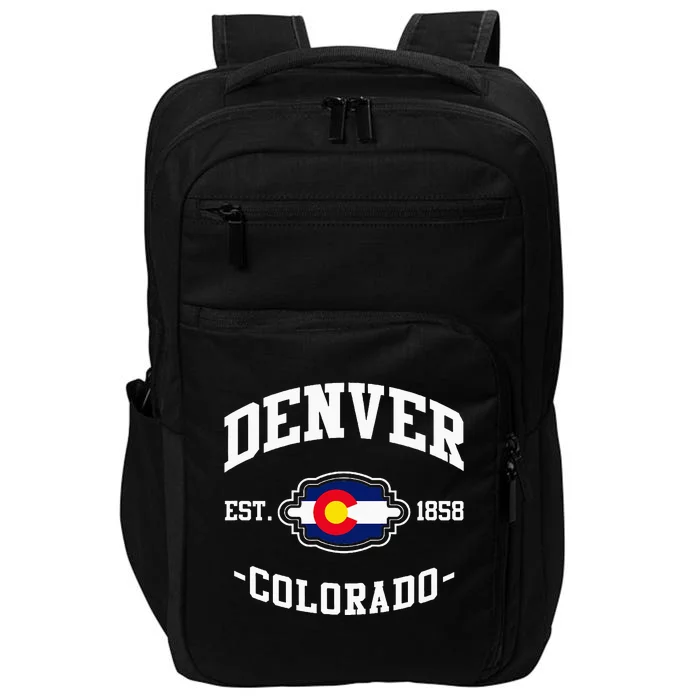 Denver Colorado Est 1858 State Flag Home Pride Impact Tech Backpack