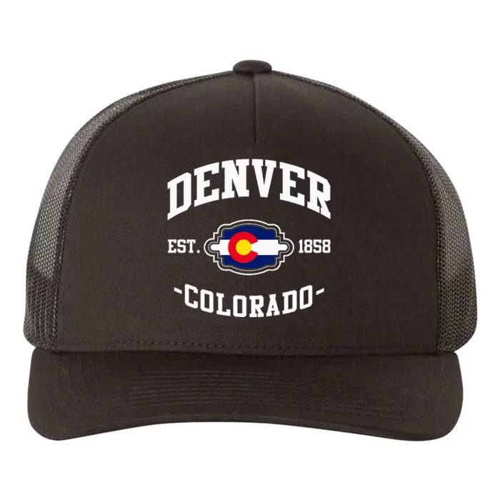 Denver Colorado Est 1858 State Flag Home Pride Yupoong Adult 5-Panel Trucker Hat