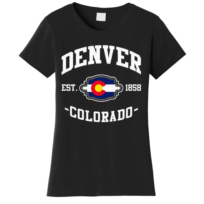 Denver Colorado Est 1858 State Flag Home Pride Women's T-Shirt