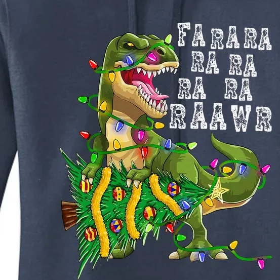 Dinosaur Christmas Fa Ra Rawr Tree Rex Xmas Gift Women's Pullover Hoodie