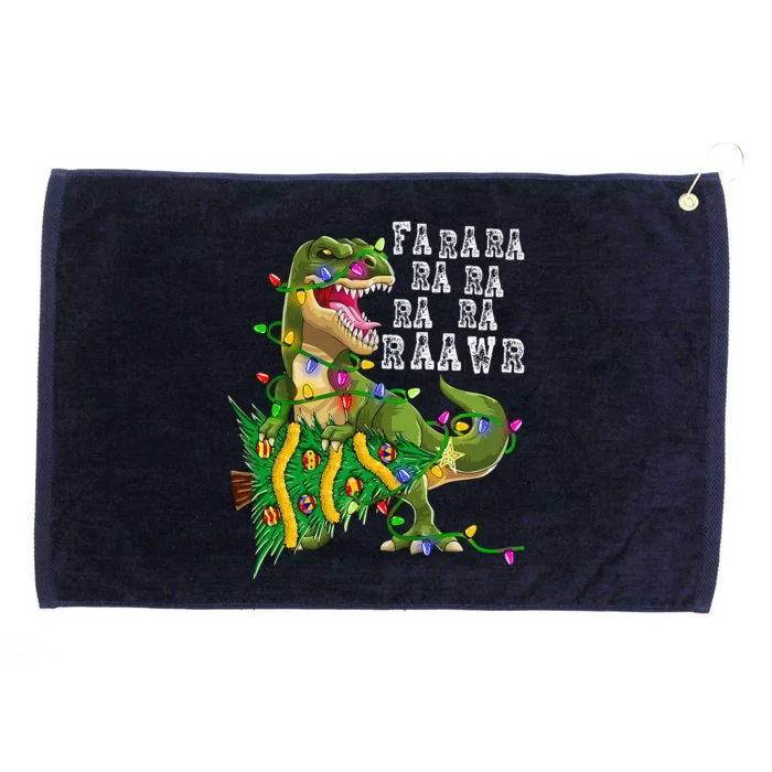 Dinosaur Christmas Fa Ra Rawr Tree Rex Xmas Gift Grommeted Golf Towel