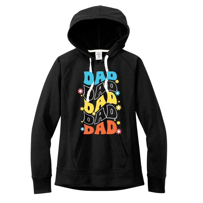 Dad Colorful Floral Retro Hippie Women's Fleece Hoodie