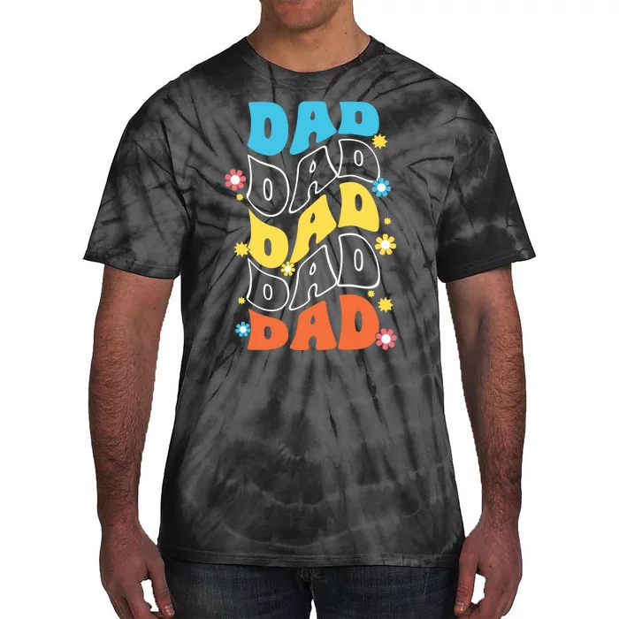 Dad Colorful Floral Retro Hippie Tie-Dye T-Shirt