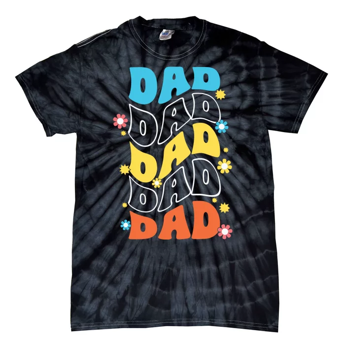 Dad Colorful Floral Retro Hippie Tie-Dye T-Shirt