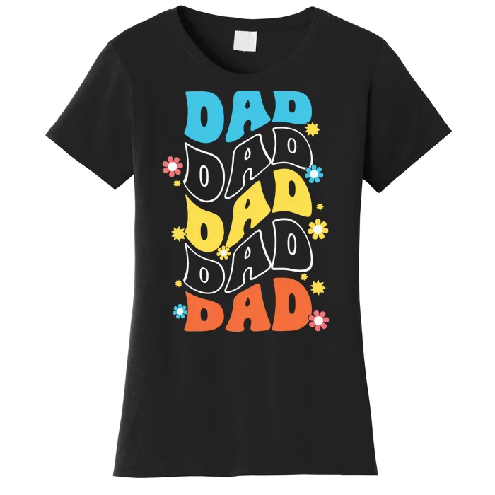 Dad Colorful Floral Retro Hippie Women's T-Shirt