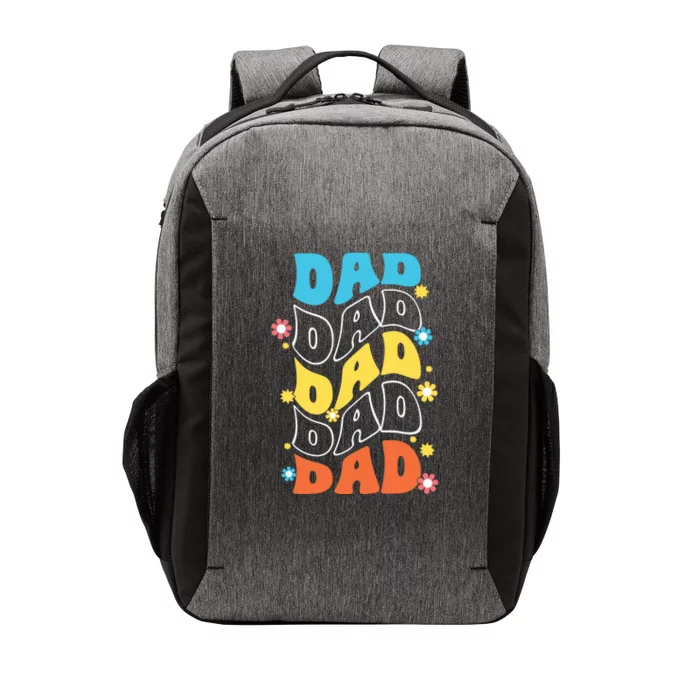 Dad Colorful Floral Retro Hippie Vector Backpack