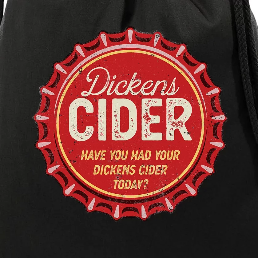 Dickens Cider Fun Bottle Top Pun Design Cheeky Innuendo Drawstring Bag