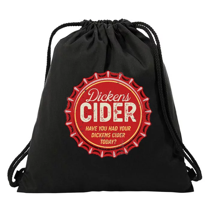 Dickens Cider Fun Bottle Top Pun Design Cheeky Innuendo Drawstring Bag