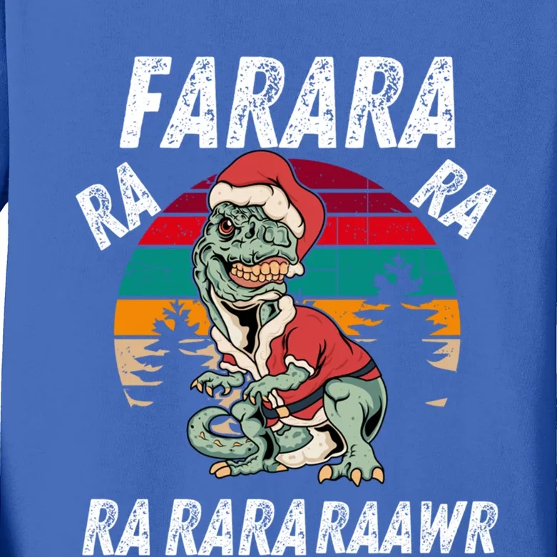 Dinosaur Christmas Fa Ra Rawr Tree Rex Xmas Funny Cute Gift Kids Long Sleeve Shirt