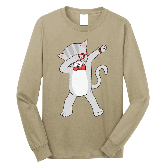 Dabbing Cat Funny Dab Gift Cat Tee Long Sleeve Shirt