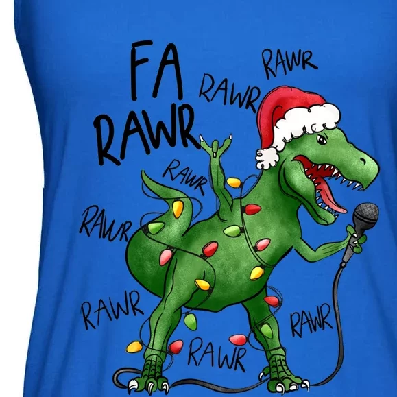 Dinosaur Christmas Fa Ra Rawr Tree Rex Xmas Dino Gift Ladies Essential Flowy Tank