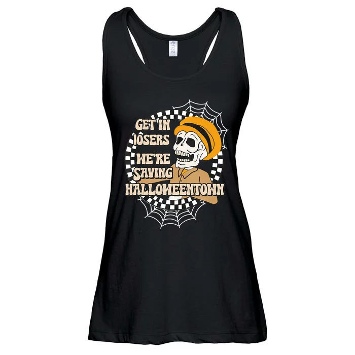 Drive Car Funny Get In Losers We Are Saving Halloween_ Town Ladies Essential Flowy Tank