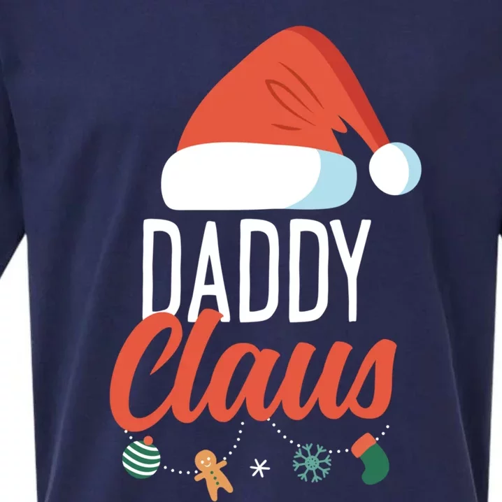 Daddy Claus Funny Family Christmas Couples Dad Santa Gift Sueded Cloud Jersey T-Shirt