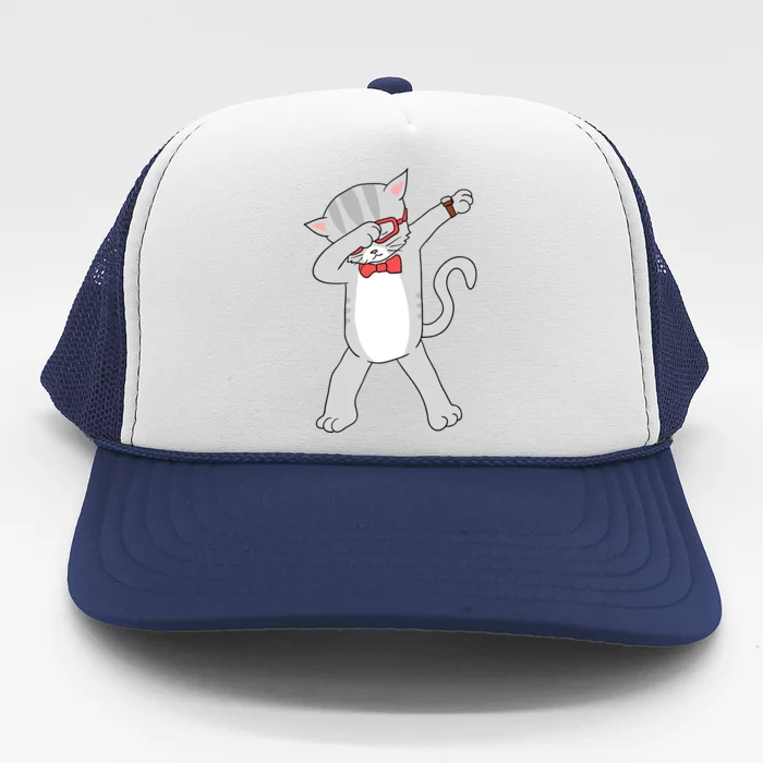 Dabbing Cat Funny Dab Gift Cat Trucker Hat