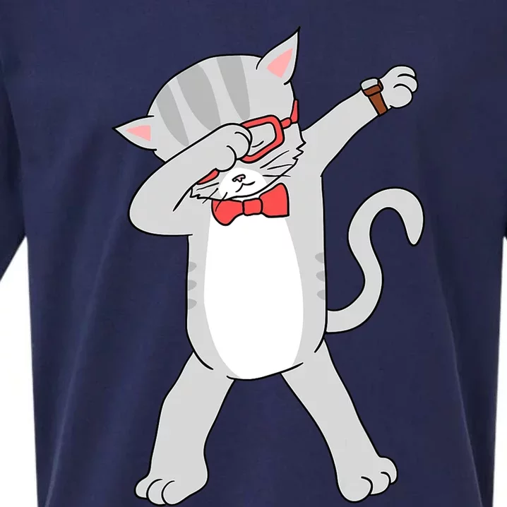 Dabbing Cat Funny Dab Gift Cat Sueded Cloud Jersey T-Shirt