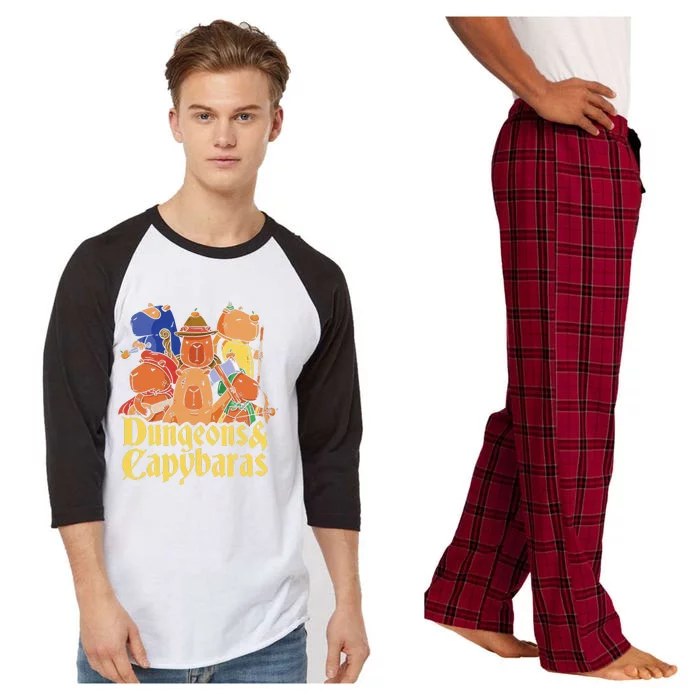 Dungeons & Capybaras Funny Capybara Lover Raglan Sleeve Pajama Set