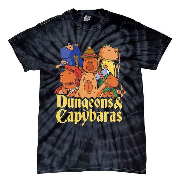 Dungeons & Capybaras Funny Capybara Lover Tie-Dye T-Shirt