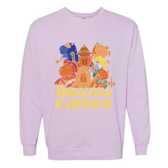 Dungeons & Capybaras Funny Capybara Lover Garment-Dyed Sweatshirt