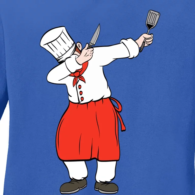 Dabbing Chef Food Lover Great Gift Cute Gift Ladies Long Sleeve Shirt