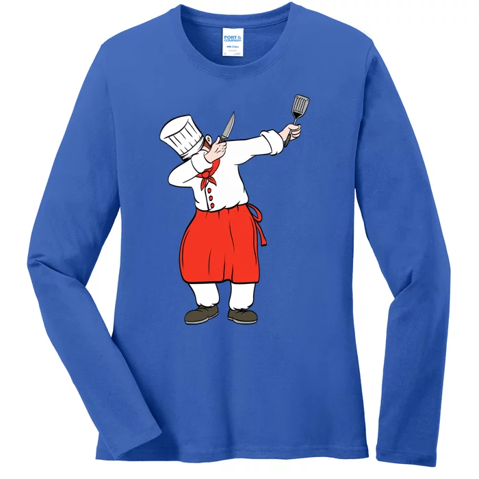 Dabbing Chef Food Lover Great Gift Cute Gift Ladies Long Sleeve Shirt