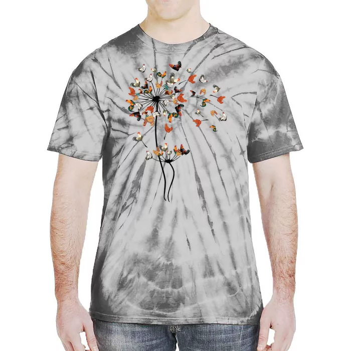 Dandelion Chicken Flower Tie-Dye T-Shirt