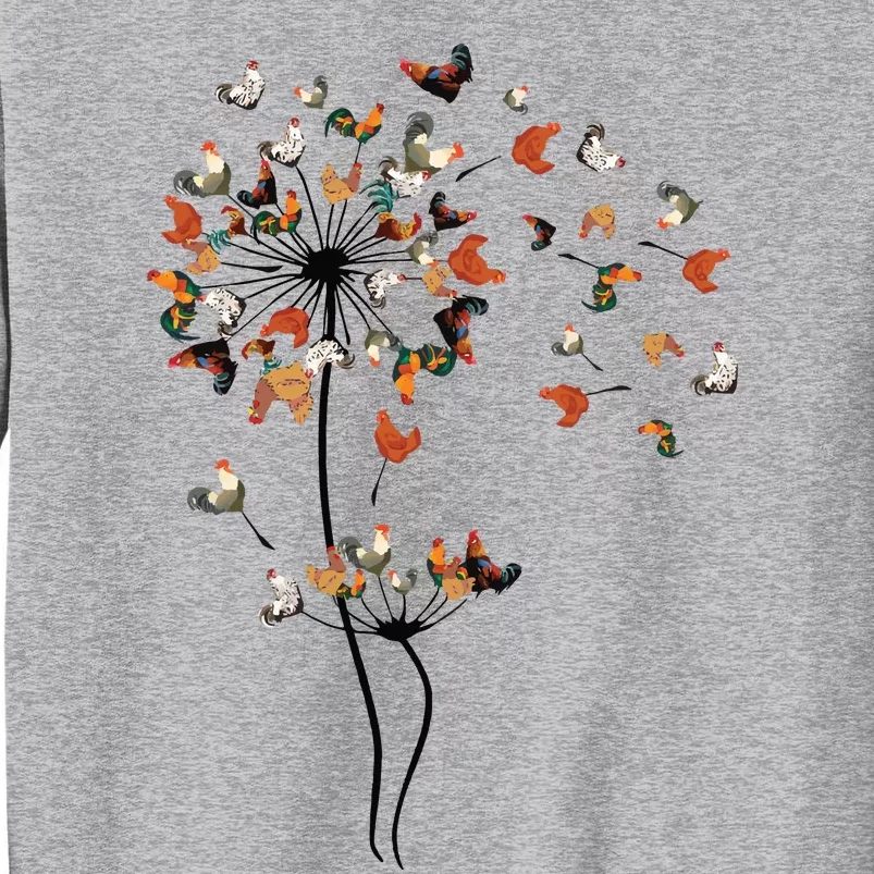 Dandelion Chicken Flower Tall Sweatshirt