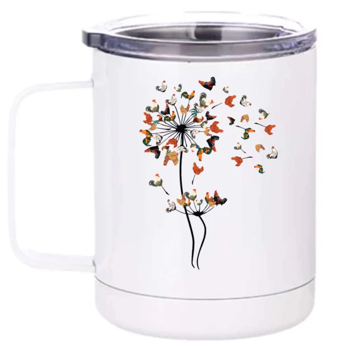 Dandelion Chicken Flower Front & Back 12oz Stainless Steel Tumbler Cup