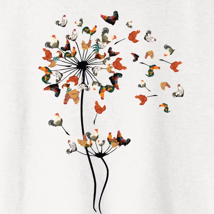 Dandelion Chicken Flower Women's Crop Top Tee