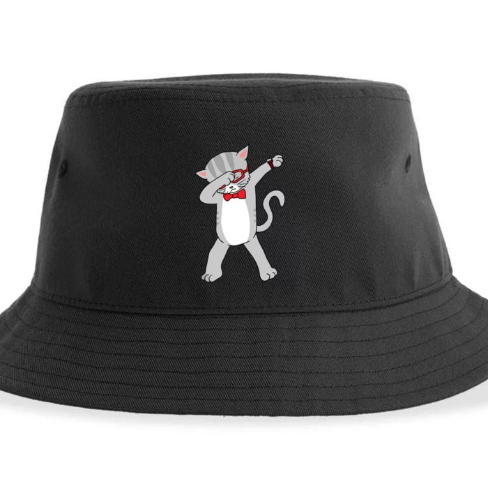 Dabbing Cat Funny Dab Gift Cat Sustainable Bucket Hat