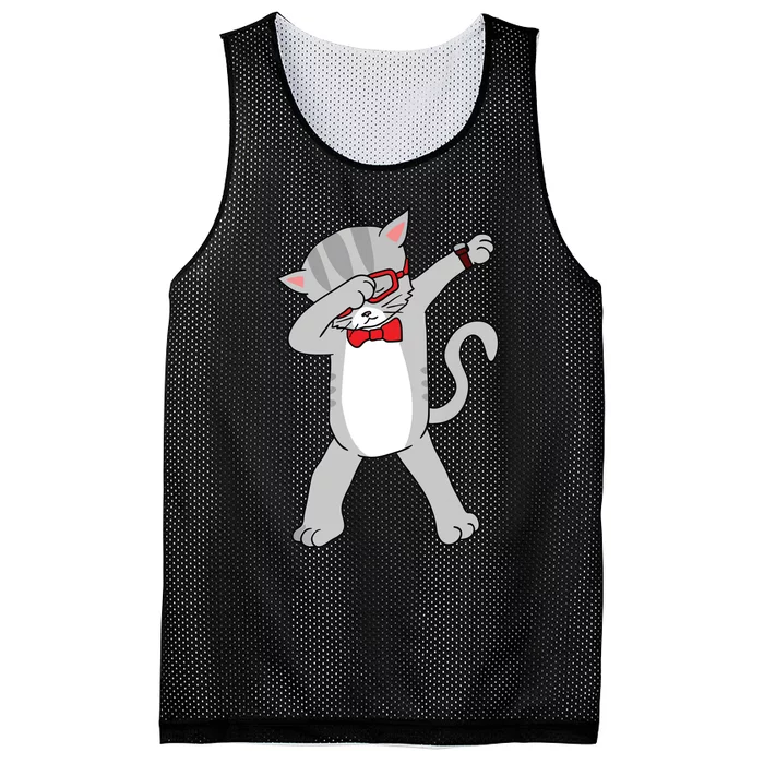 Dabbing Cat Funny Dab Gift Cat Mesh Reversible Basketball Jersey Tank