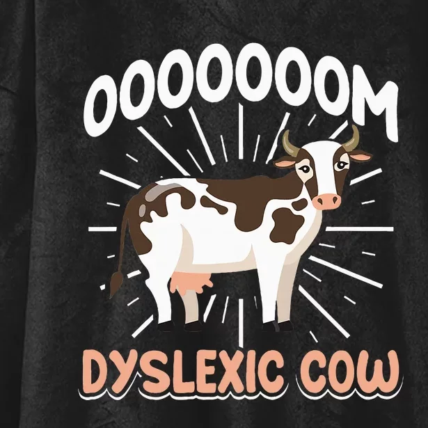 Dyslexic Cow Funny Dyslexia Hooded Wearable Blanket