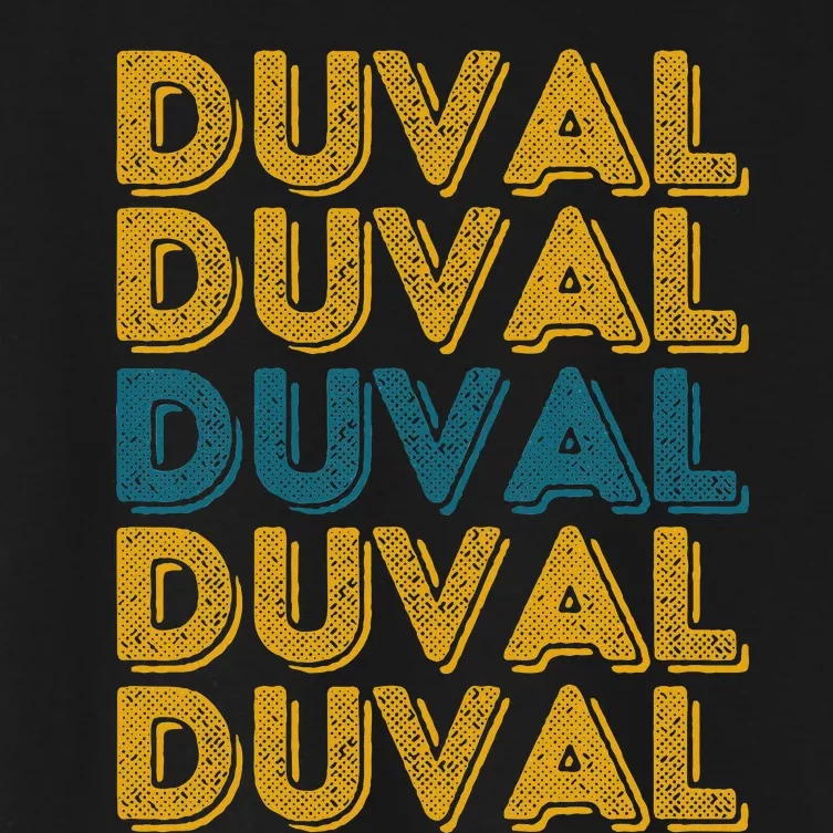 Duval County Florida Retro Duval Teal And Gold Women's Crop Top Tee