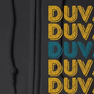 Duval County Florida Retro Duval Teal And Gold Full Zip Hoodie