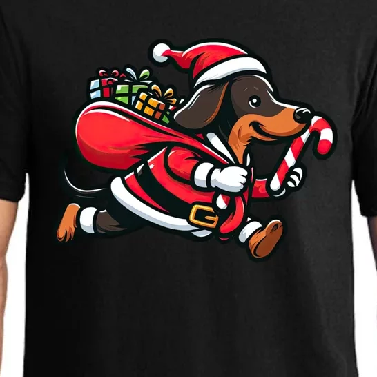 Dachshund Christmas Funny Dog Santa Claus Gift Pajama Set