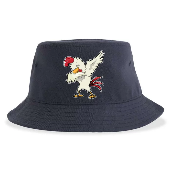 Dabbing Chicken Farmer Farm Dab Funny Farming Sustainable Bucket Hat