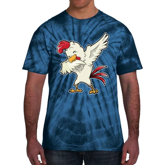 Dabbing Chicken Farmer Farm Dab Funny Farming Tie-Dye T-Shirt