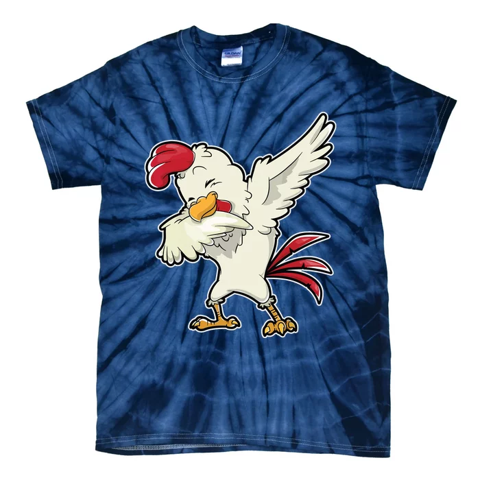 Dabbing Chicken Farmer Farm Dab Funny Farming Tie-Dye T-Shirt