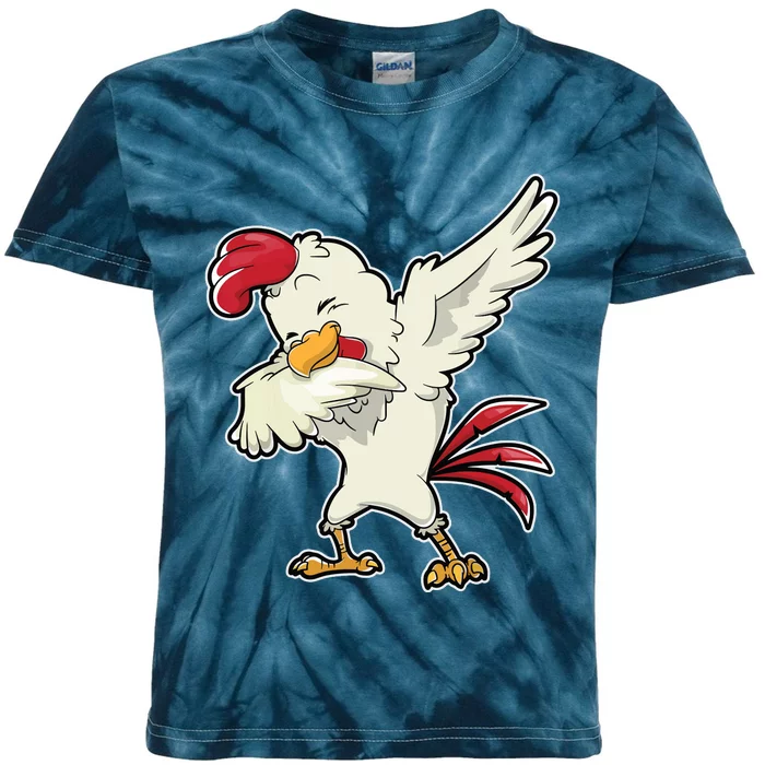 Dabbing Chicken Farmer Farm Dab Funny Farming Kids Tie-Dye T-Shirt